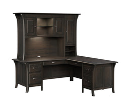 Amish Ensenada L-Desk with Hutch Top