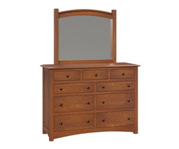 Amish Finland 9 Drawer Dresser with Mirror