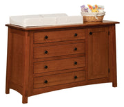 Amish McCoy Mission 4 Drawer Changing Chest With Door