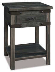Amish Ironwood Rustic 1 Drawer Open Nightstand
