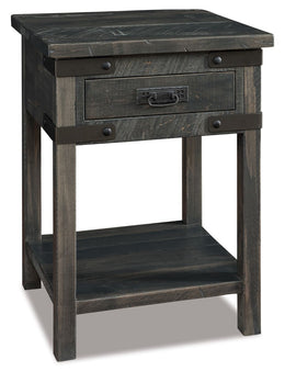 Amish Ironwood Rustic 1 Drawer Open Nightstand