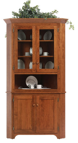 Amish Boston Shaker Corner Hutch