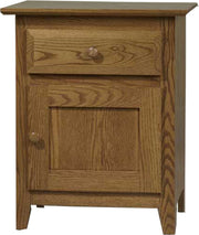 Amish English Shaker 1-Door Nightstand