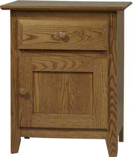 Amish English Shaker 1-Door Nightstand
