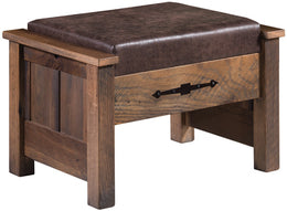 Amish Kimbolton Ottoman in Reclaimed Barnwood