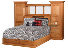 Amish Traditional Platform Bed Set with Fluting