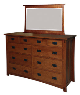 Amish Dutch Country Mission 9-Drawer Dresser with Mirror
