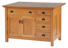Amish Brookline Mission Island Table with Drawers