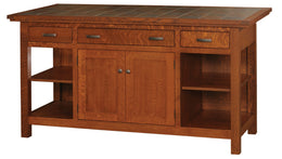 Amish Brookline Mission Island Cabinet