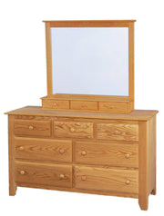 Amish Shaker Dresser with Drawer Mirror