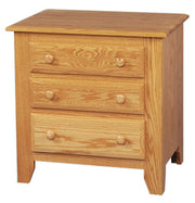 Amish Shaker 3 Drawer Nightstand