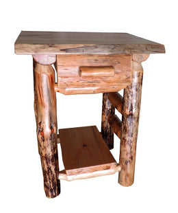 Amish Blue Ridge Rustic Pine Nightstand with Drawer