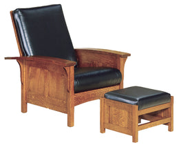 SEATING: Bow Arm Panel Morris Chair in Quarter Sawn White Oak