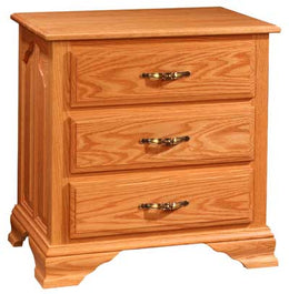 Amish Wavy Cathedral 3 Drawer Nightstand