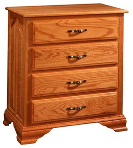 Amish Wavy Cathedral 4 Drawer Nightstand