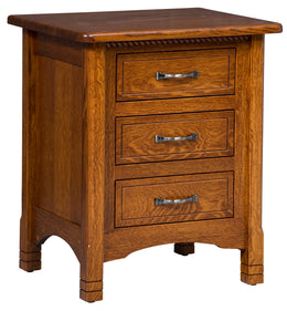 Amish West Lake 3 Drawer Nightstand