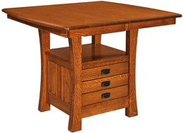 Amish Arts & Crafts Cabinet Pub Table