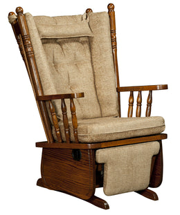 Amish 4 Poster High Back Glider with Foot Rest