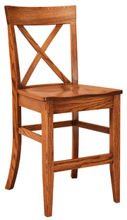 Amish Crossback Stationary Bar Chair