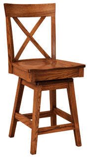 Amish Crossback Swivel Barstool
