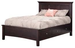 Amish Ellington Platform Bed with Side Storage Drawers