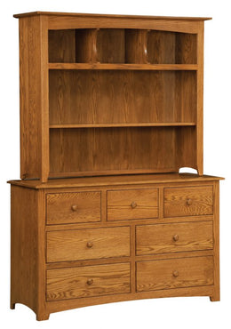 Amish Monterey Dresser with Hutch Top