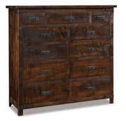 Amish Ironwood Rustic 11 Drawer Double Chest