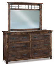 Amish Ironwood Rustic 6-Drawer Dresser With Mirror