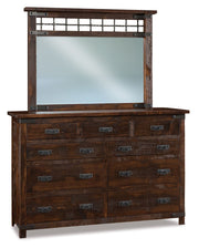 Amish Ironwood Rustic 9-Drawer Dresser With Mirror