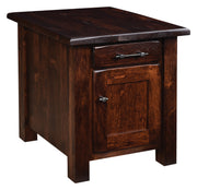 Amish Barn Floor Rustic 1-Drawer/1-Door End Table
