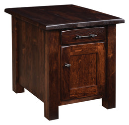 Amish Barn Floor Rustic 1-Drawer/1-Door End Table