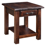 Amish Barn Floor Rustic 1-Drawer End Table