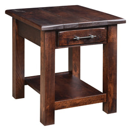 Amish Barn Floor Rustic 1-Drawer End Table