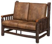 Amish Lodge Rustic Loveseat in Hickory