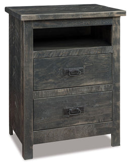 Amish Dumont 2 Drawer Nightstand with Opening