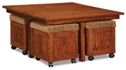 Amish Square 5 Piece Table Bench Set