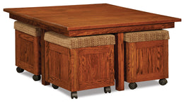 Amish Square 5 Piece Table Bench Set