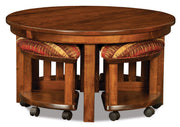 Amish Round 5 Piece Table Bench Set