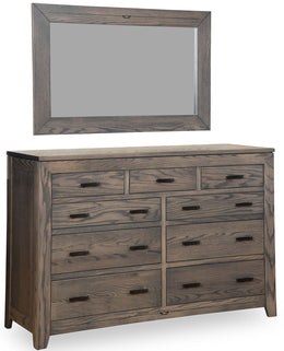 Amish Addison 9-Drawer Dresser with Mirror