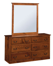 Amish Dutch Quality 6 Drawer Dresser with Mirror
