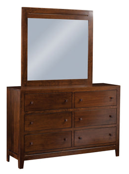 Amish Kira 6 Drawer Dresser with Mirror