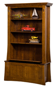 Amish Modesto Storage Bench with Bookcase