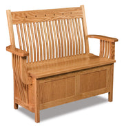 Amish Low Back Royal Mission Storage Bench