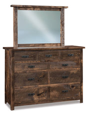 Amish Dumont 9 Drawer Dresser with Mirror