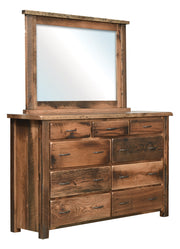 Amish Rainier Reclaimed Barnwood Dresser with Mirror