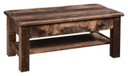Amish Everest Rustic Coffee Table in Brown Maple
