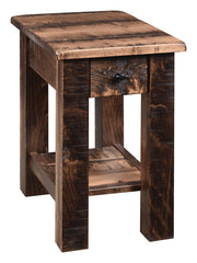 Amish Everest Rustic Chairside Table in Brown Maple