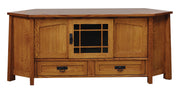 Amish Modesto 2-Drawer Corner Media Console