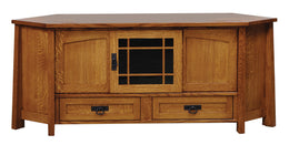 Amish Modesto 2-Drawer Corner Media Console