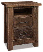 Amish Vandella 2 Drawer Nightstand with Opening